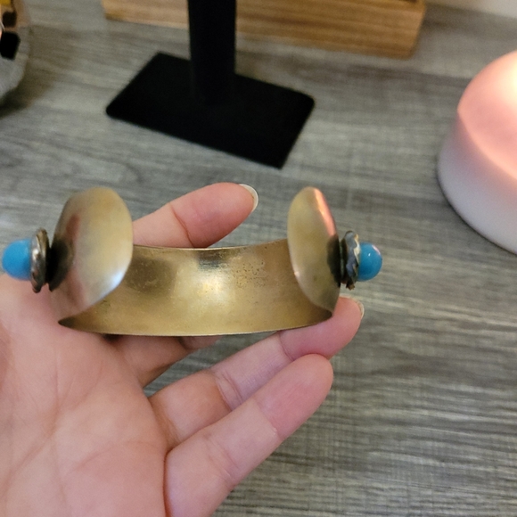 Imitation turquoise stainless steel bracelet - Picture 5 of 6